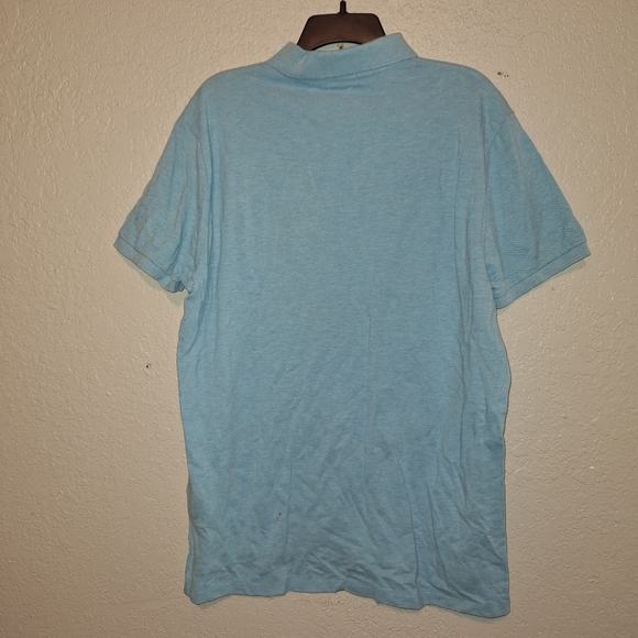 NWT Polo Ralph Lauren Heather Blue Short Sleeve Polo Shirt Yellow Pony XL Slim - Picture 2 of 5